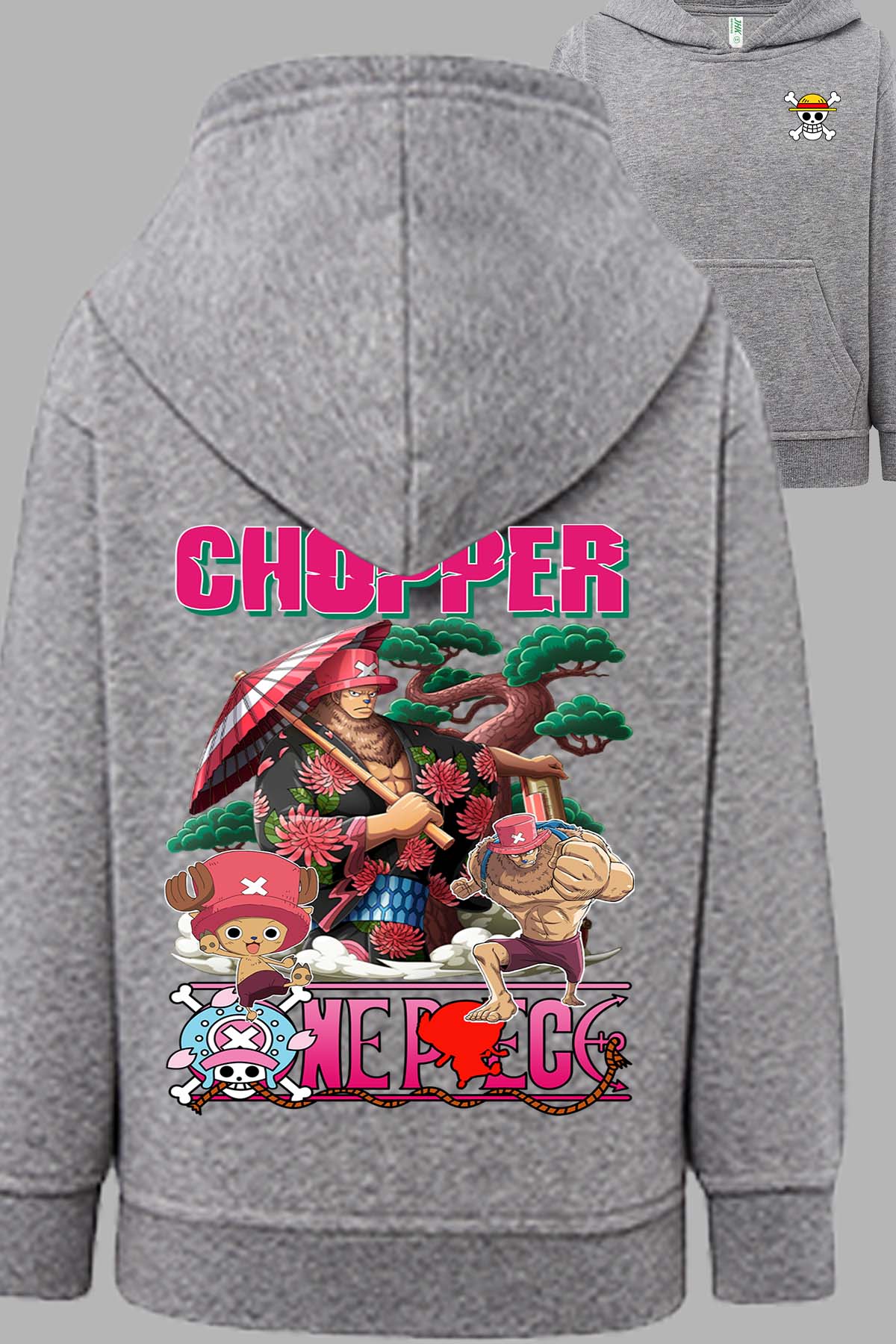 COULEUR:Gris|Sweat Capuche Fille | Multi Chopper 01 Gris