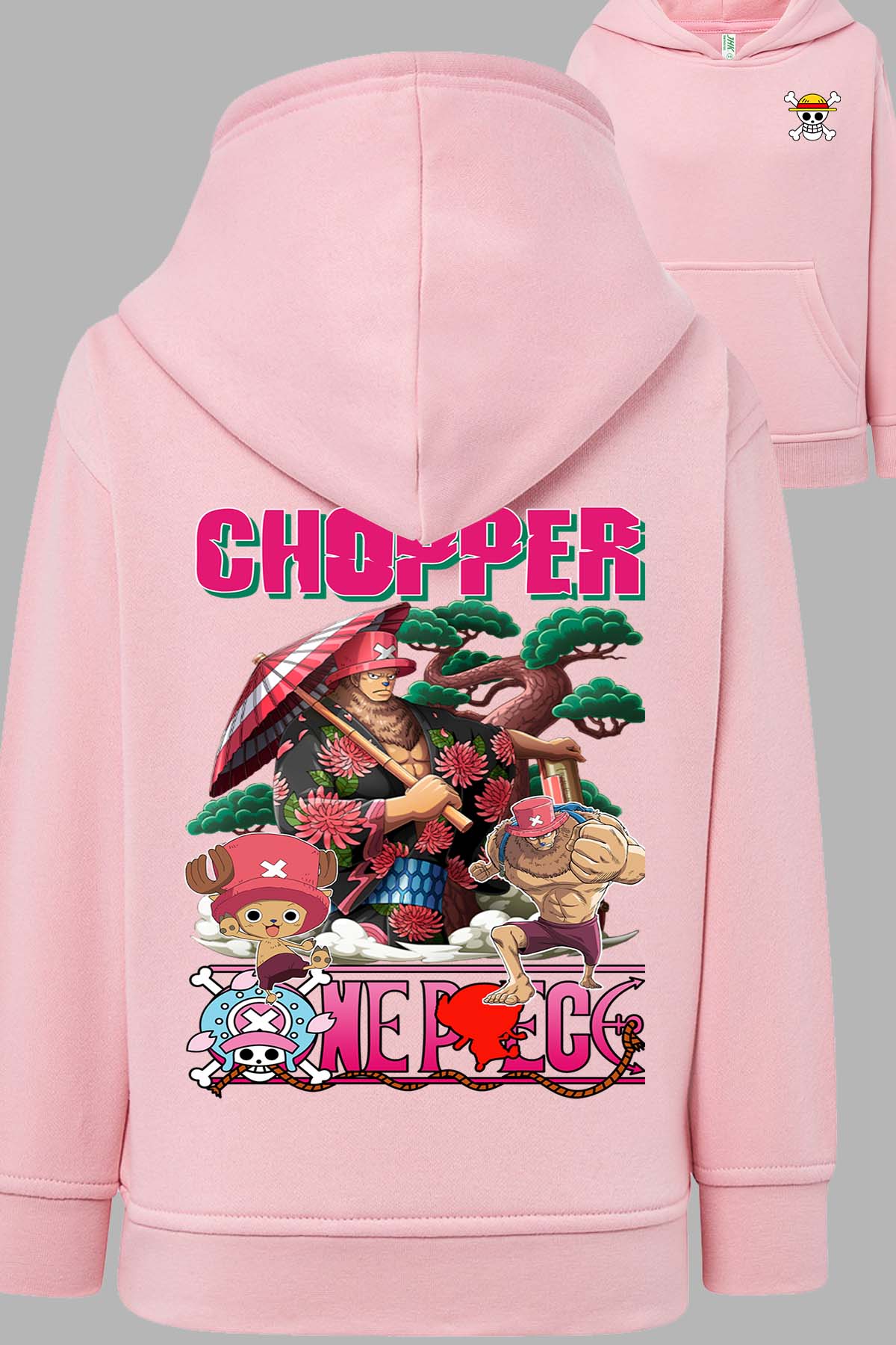 COULEUR:Rose|Sweat Capuche Fille | Multi Chopper 01 Rose