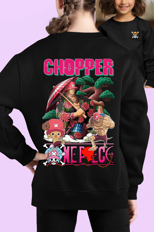COULEUR:Noir|Sweat Col Rond Fille | Multi Chopper 01 Noir