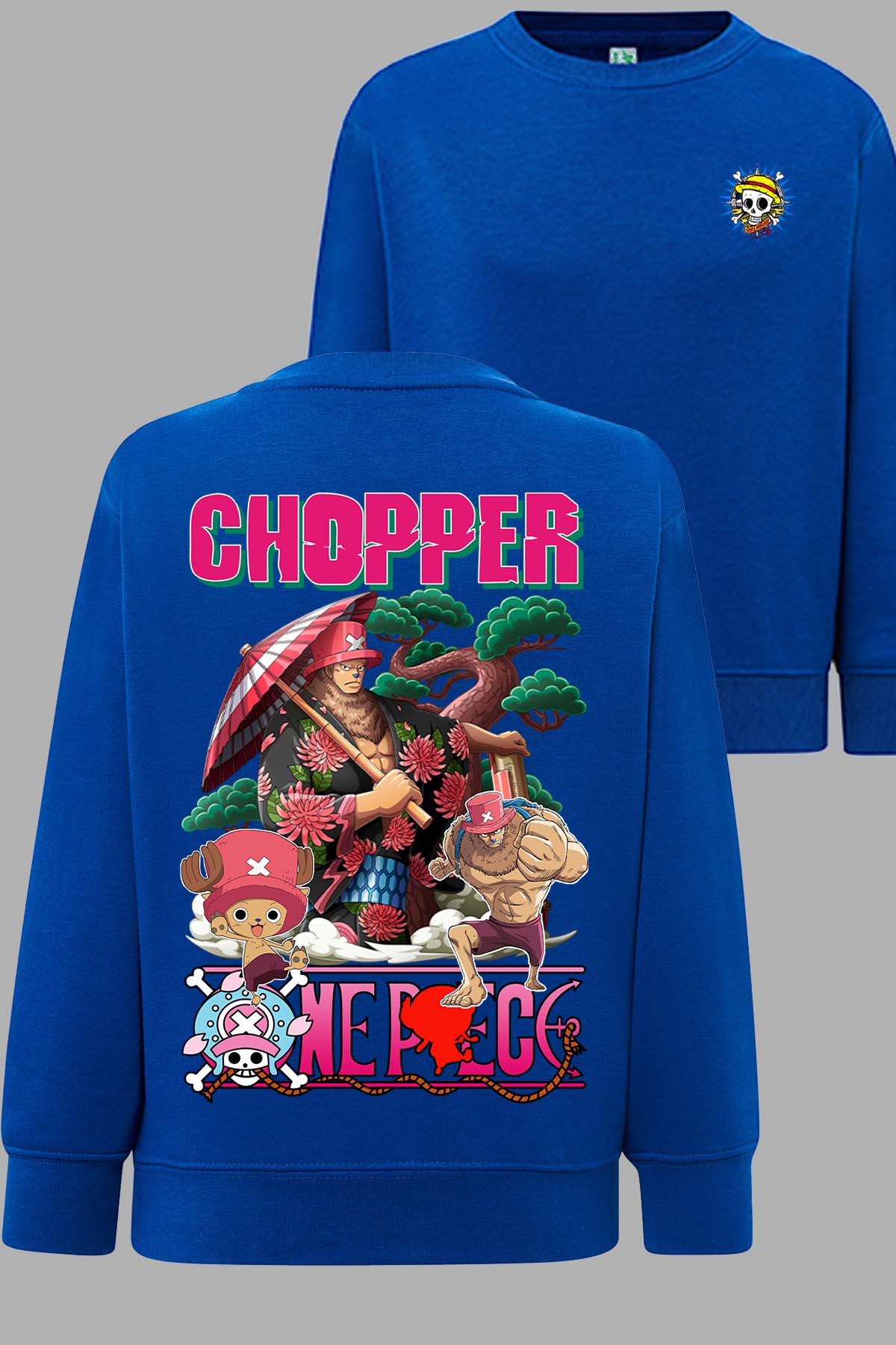 COULEUR:Bleu Roi|Sweat Col Rond Homme | Multi Chopper 01 Bleu Roi