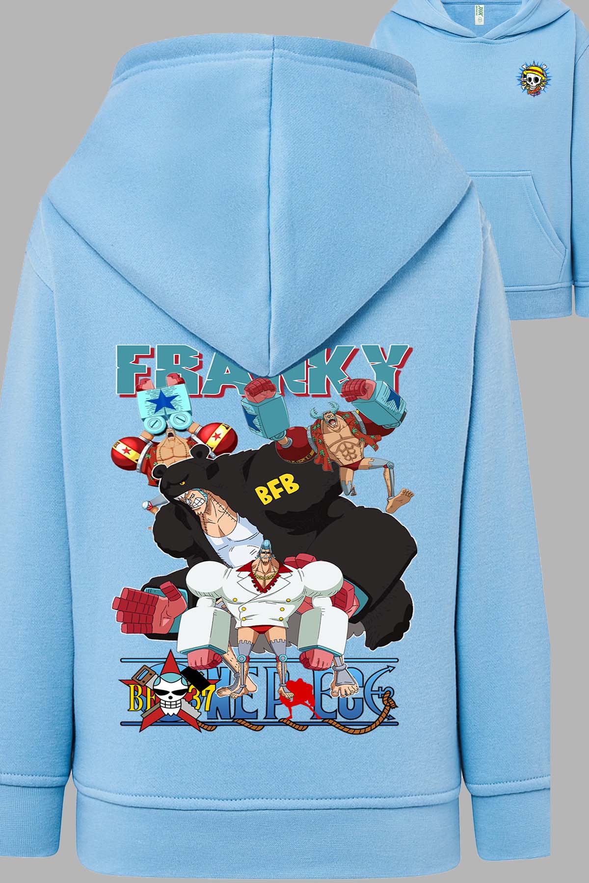 COULEUR:Bleu Ciel|Sweat Capuche Garçon | Multi Francky 01 Bleu Ciel