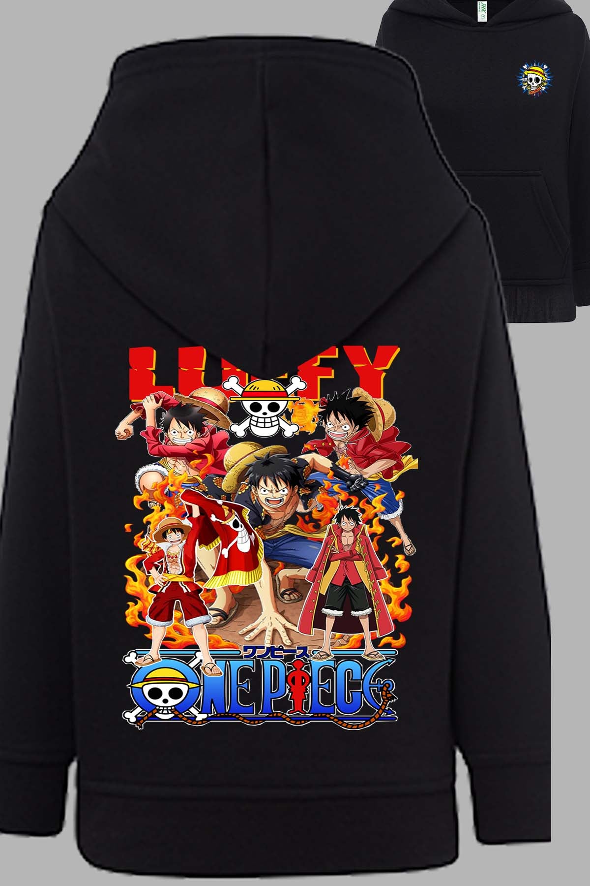 COULEUR:Noir|Sweat Capuche Homme | Multi Luffy 03 Noir
