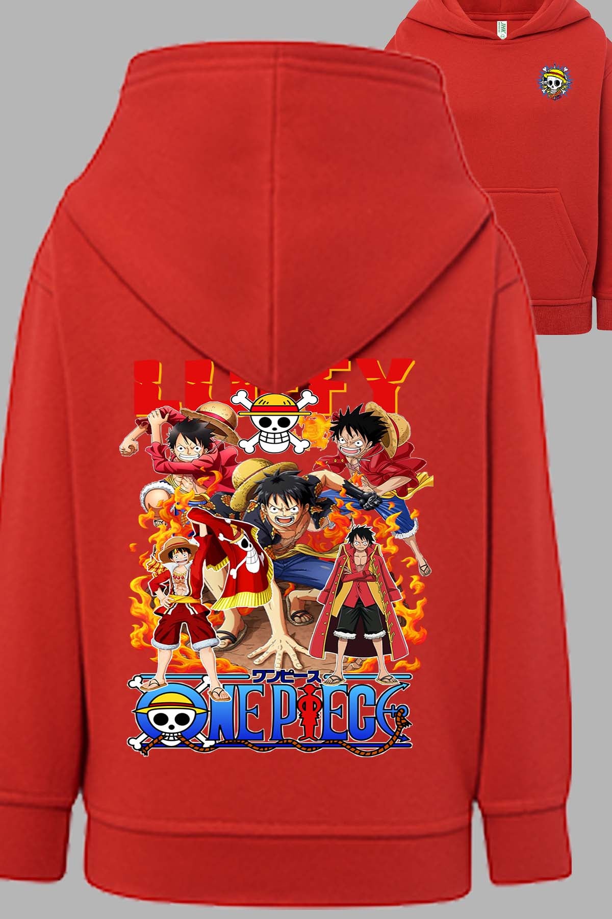 COULEUR:Rouge|Sweat Capuche Homme | Multi Luffy 03 Rouge