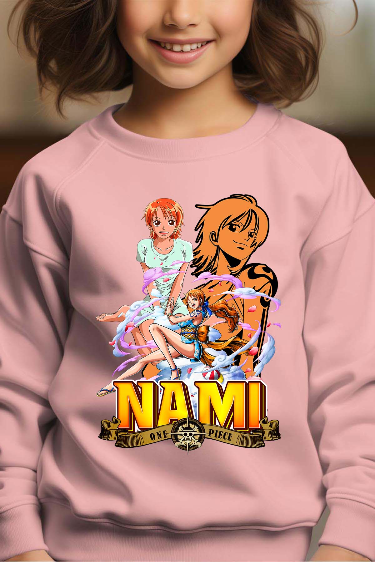 COULEUR:Rose|Sweat Col Rond Fille | Multi Nami 01 Rose