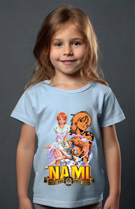 COULEUR:Bleu Ciel|T-shirt Fille | Multi Nami 01 Bleu Ciel