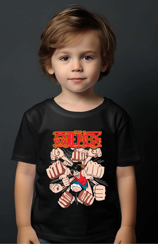 COULEUR:Noir|T-shirt Garçon | Multi Punch Luffy Noir