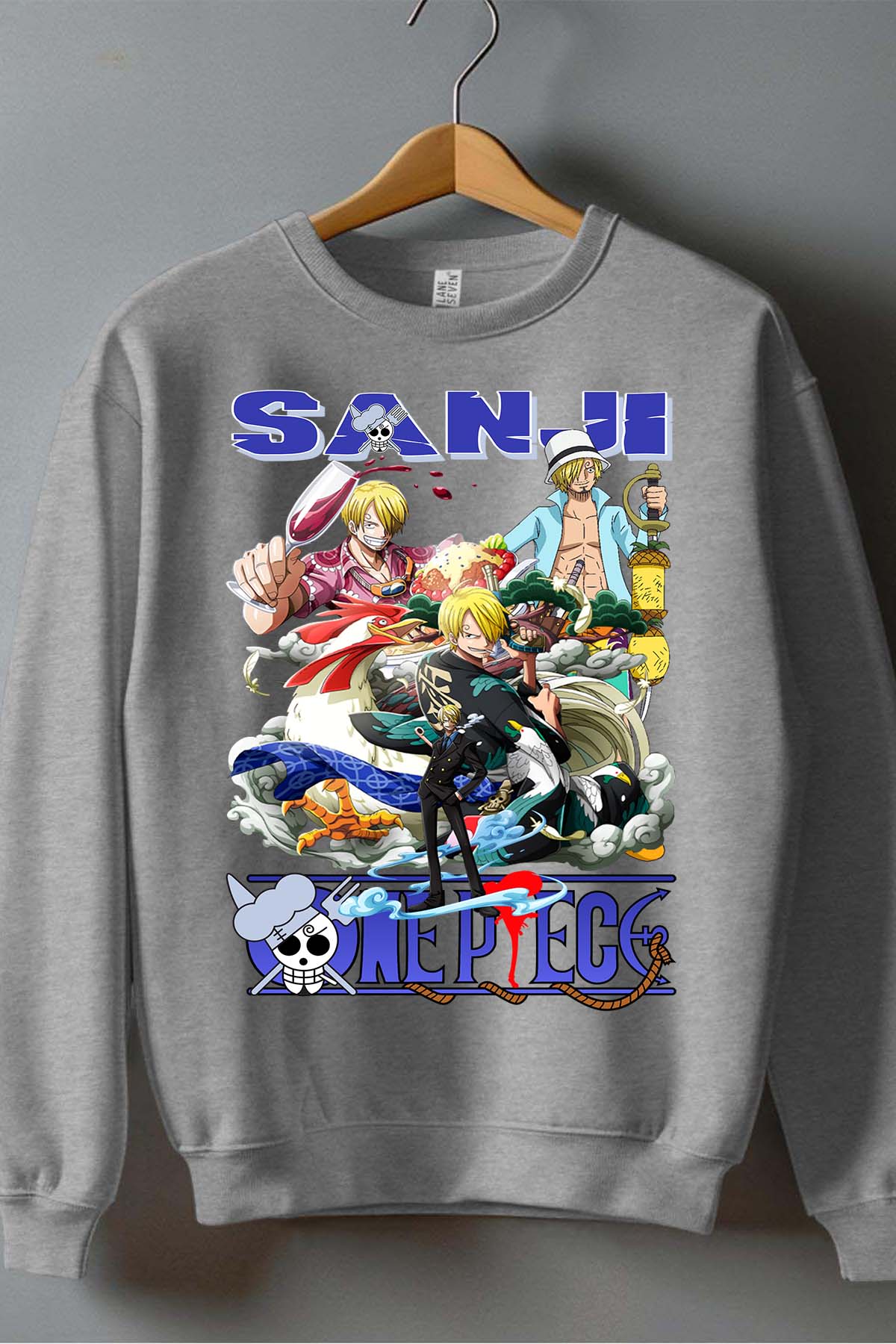 COULEUR:Gris|Sweat Col Rond Garçon | Multi Sanji 01 Gris
