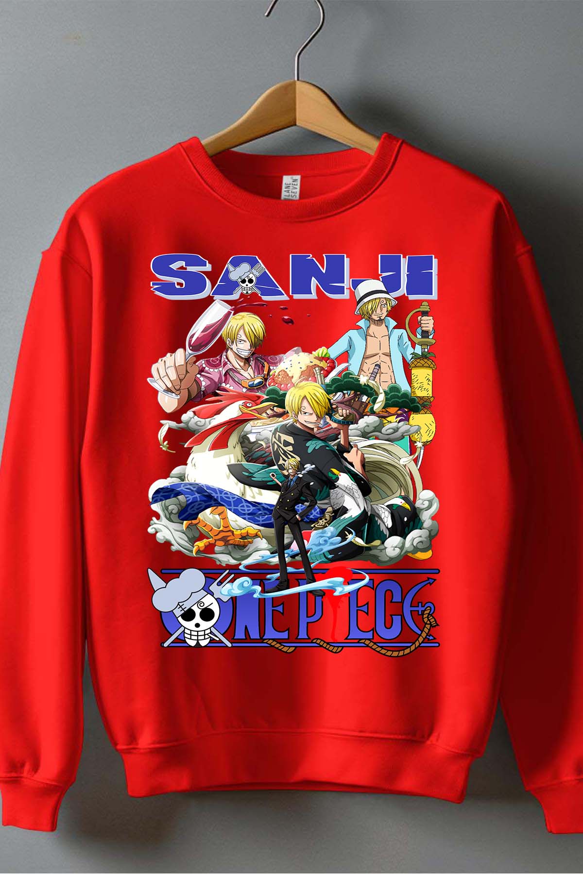 COULEUR:Rouge|Sweat Col Rond Garçon | Multi Sanji 01 Rouge
