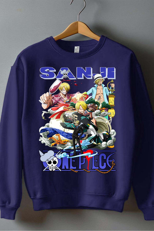 COULEUR:Marine|Sweat Col Rond Homme | Multi Sanji 01 Marine