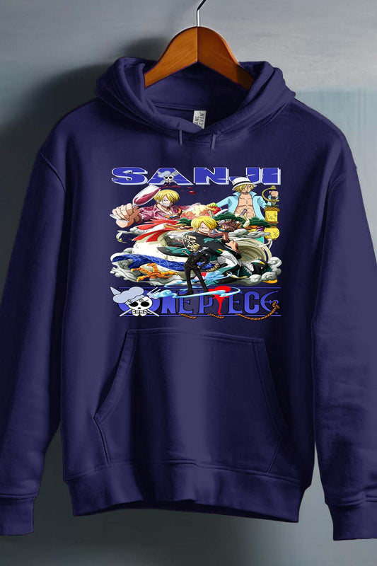 COULEUR:Marine|Sweat Capuche Homme | Multi Sanji 01 Marine