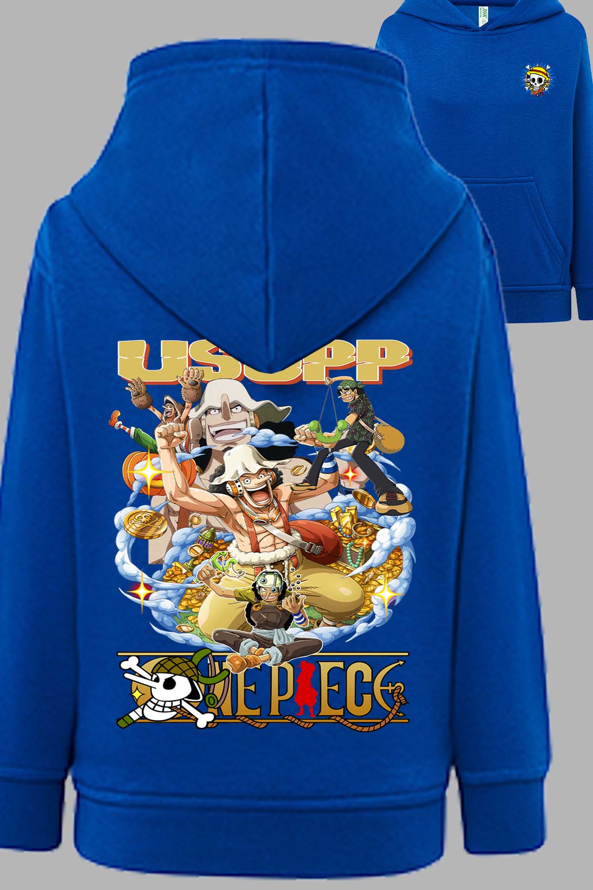 COULEUR:Bleu Roi|Sweat Capuche Homme | Multi Usopp 01 Bleu Roi