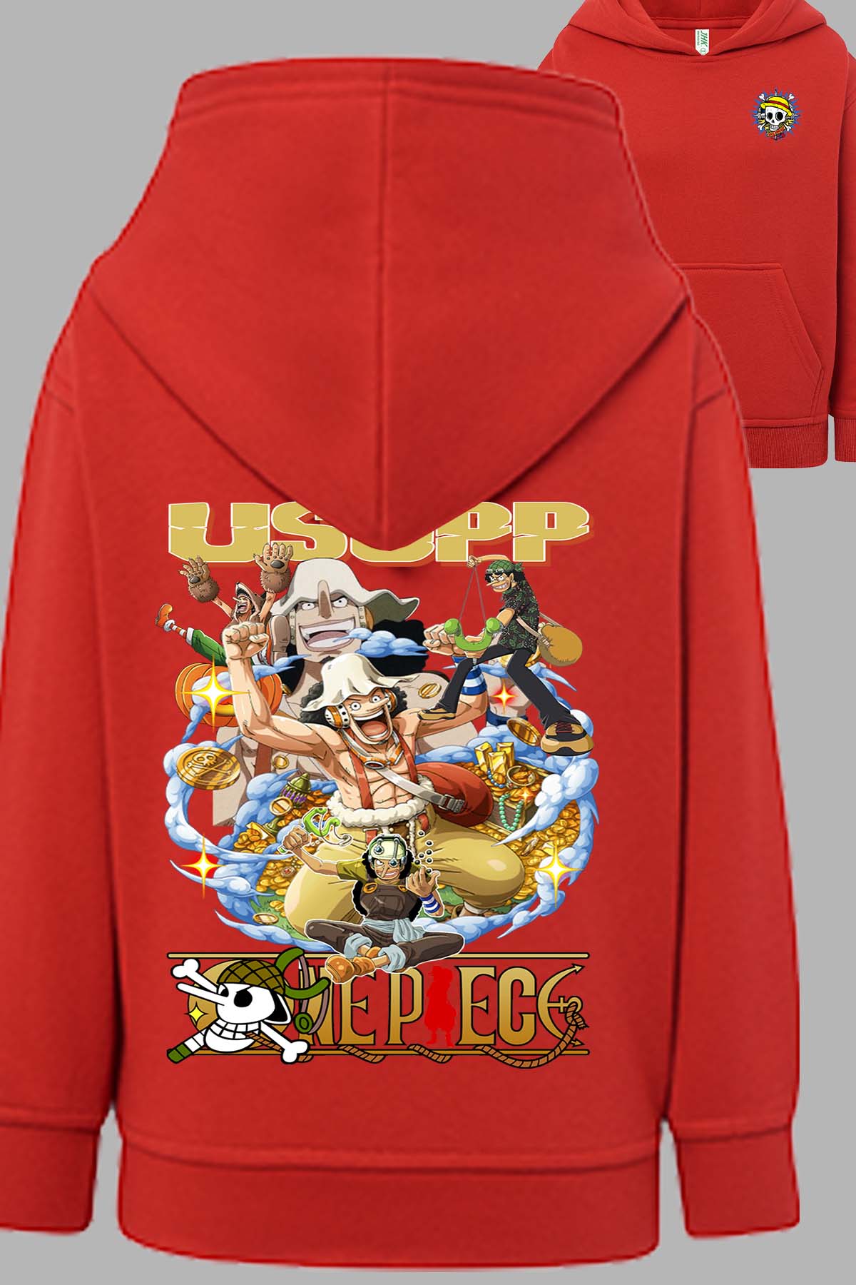 COULEUR:Rouge|Sweat Capuche Homme | Multi Usopp 01 Rouge