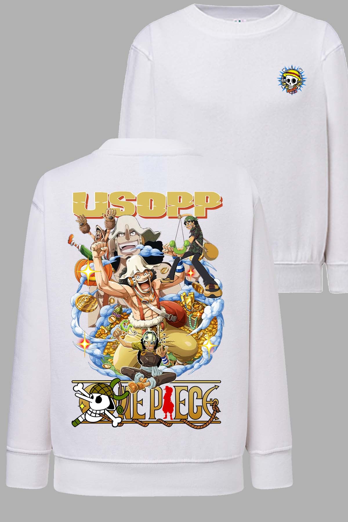 COULEUR:Blanc|Sweat Col Rond Homme | Multi Usopp 01 Blanc