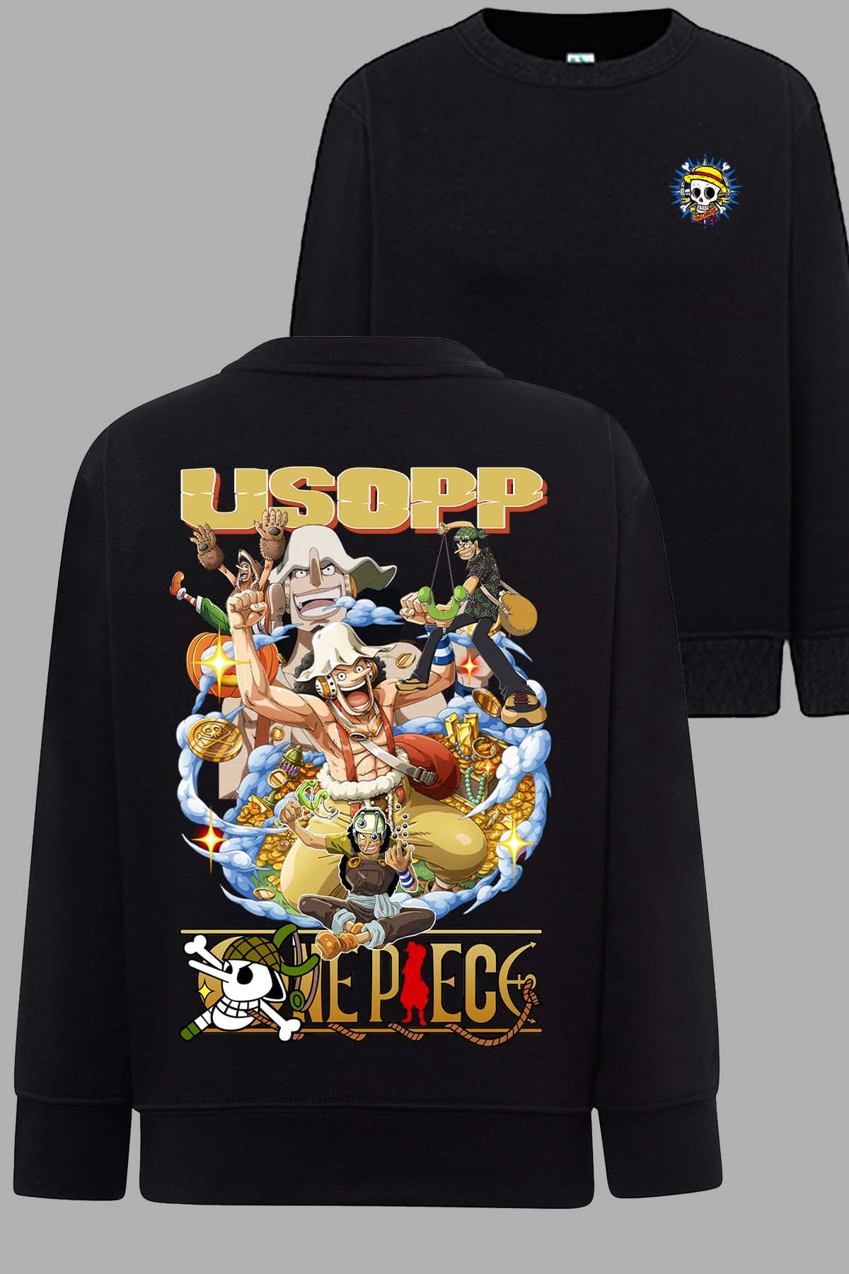 COULEUR:Noir|Sweat Col Rond Homme | Multi Usopp 01 Noir