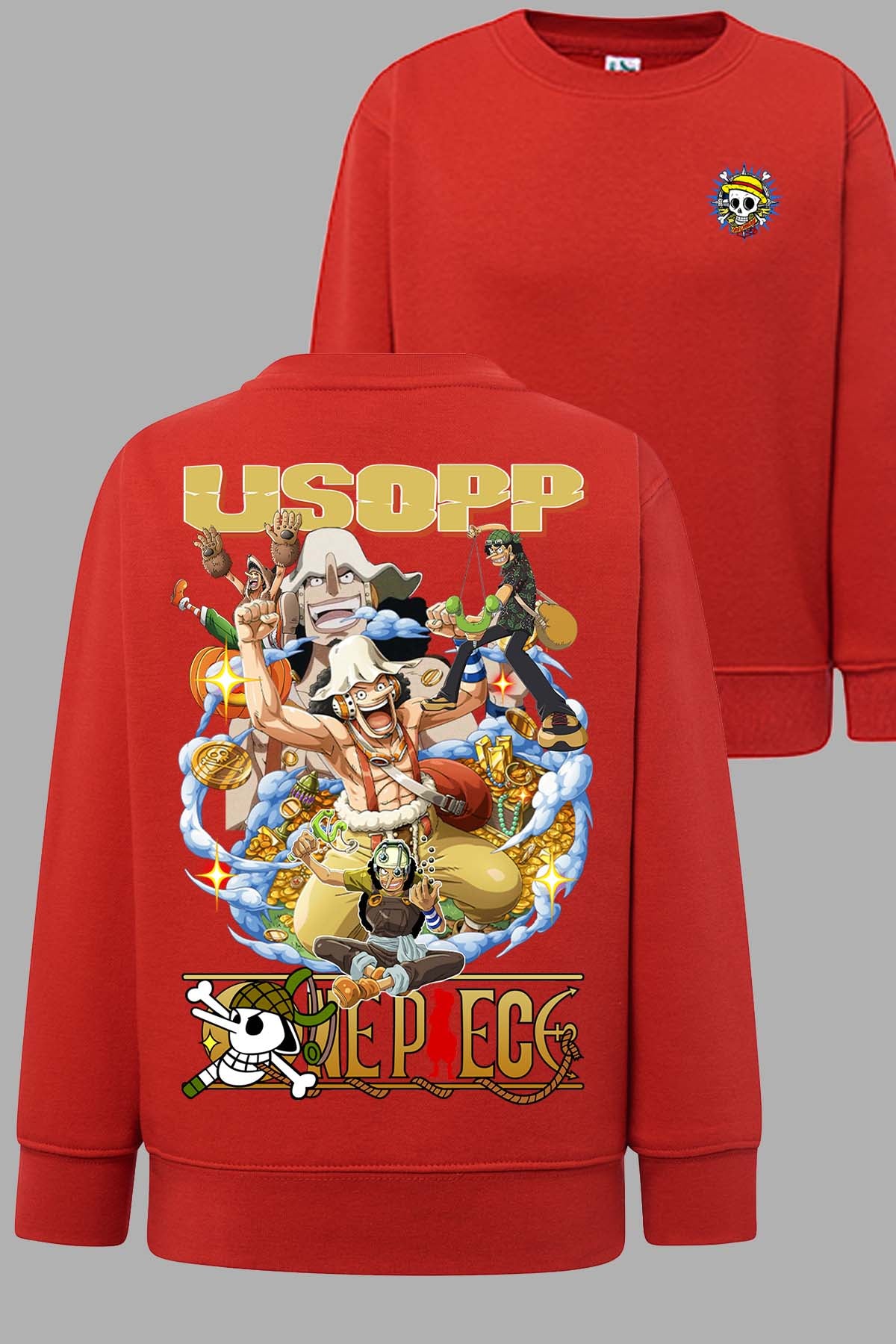 COULEUR:Rouge|Sweat Col Rond Homme | Multi Usopp 01 Rouge
