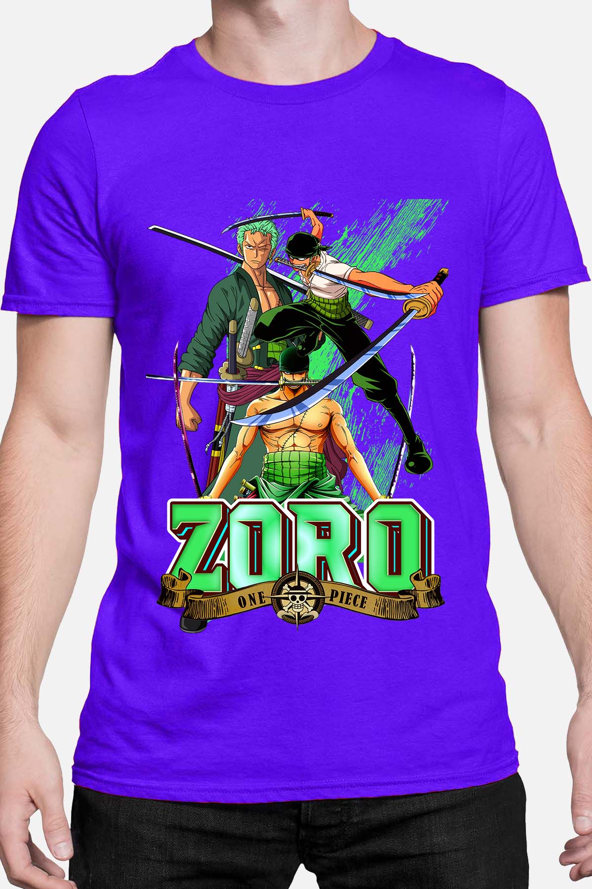 COULEUR:Bleu Roi|T-shirt Homme | Multi Zoro 06 Bleu Roi