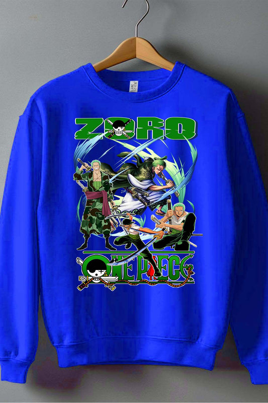 COULEUR:Bleu Roi|Sweat Col Rond Homme | Multi Zoro 07 Bleu Roi