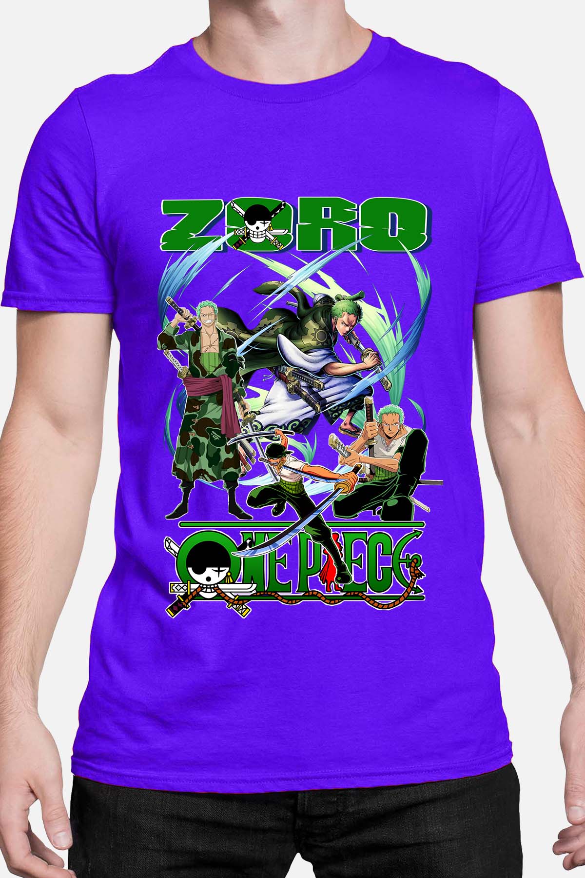COULEUR:Bleu Roi|T-shirt Homme | Multi Zoro 07 Bleu Roi