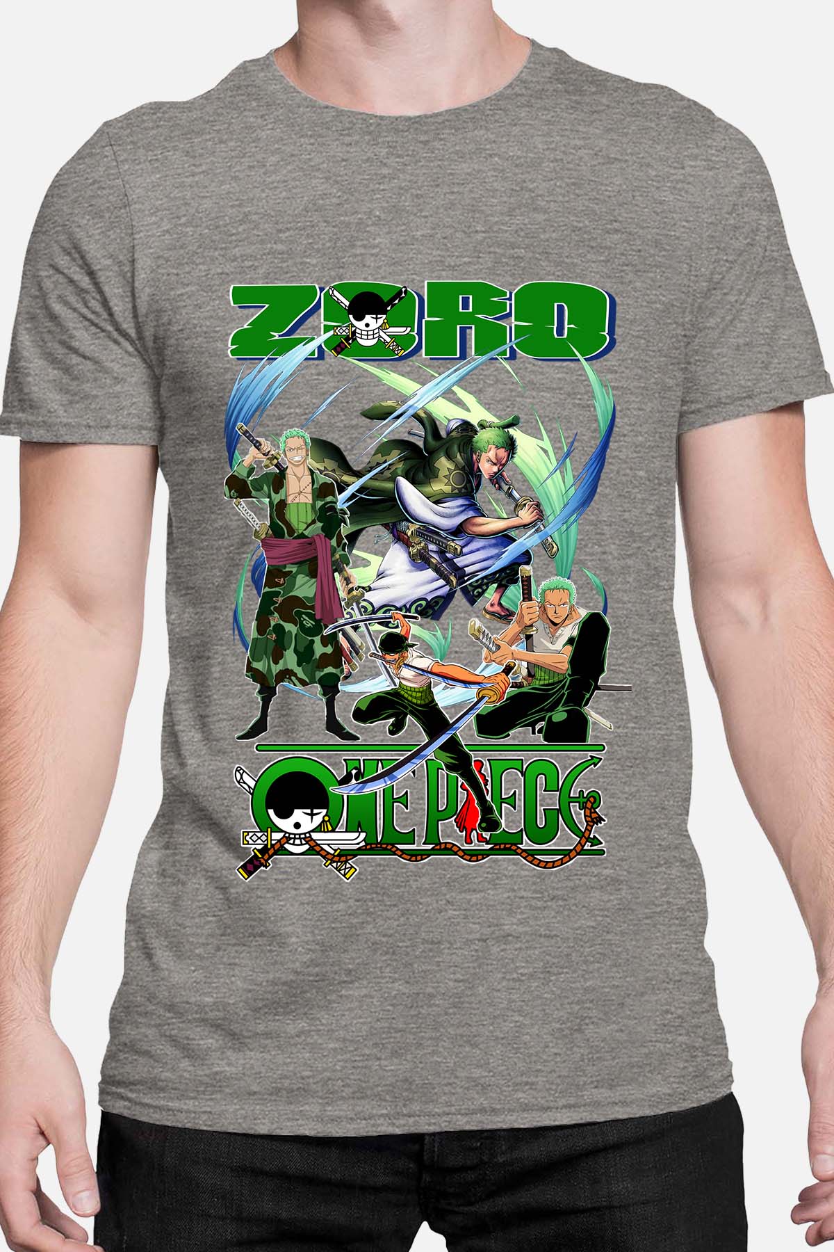 COULEUR:Gris|T-shirt Homme | Multi Zoro 07 Gris