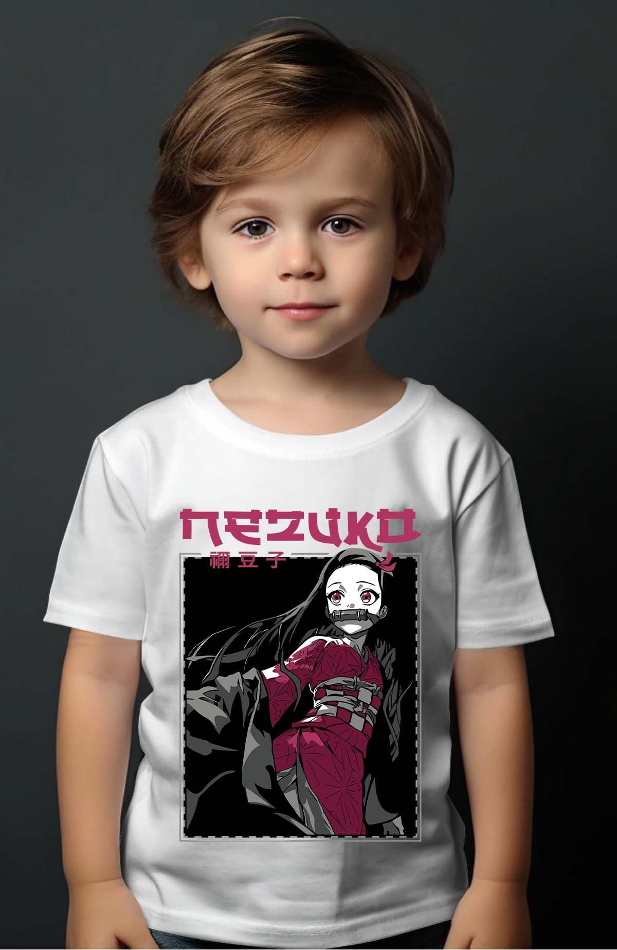 COULEUR:Blanc|T-shirt Garçon | NEZUKO 01A Blanc