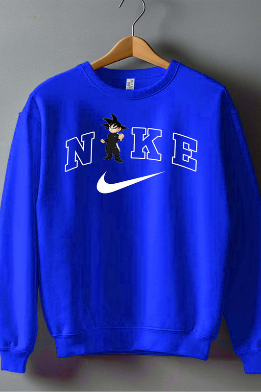 COULEUR:Bleu Roi|Sweat Col Rond Homme | NKE goku noir Bleu Roi