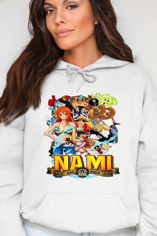 COULEUR:Blanc|Sweat Capuche Femme | Nami Team 03 Blanc