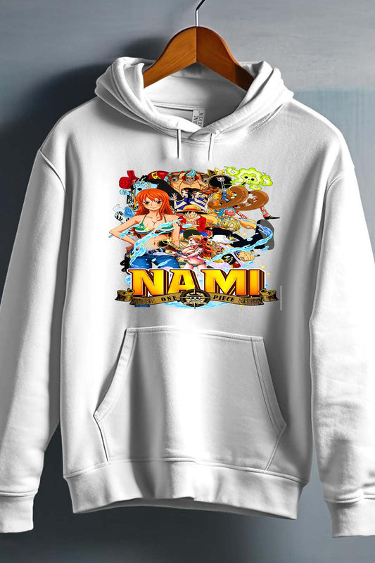 COULEUR:Blanc|Sweat Capuche Fille | Nami Team 03 Blanc