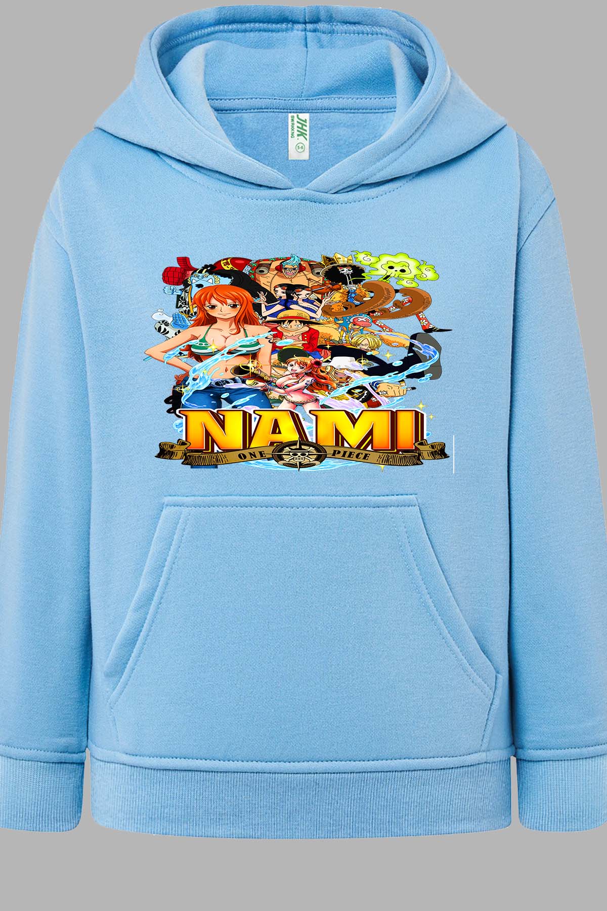 COULEUR:Bleu Ciel|Sweat Capuche Fille | Nami Team 03 Bleu Ciel