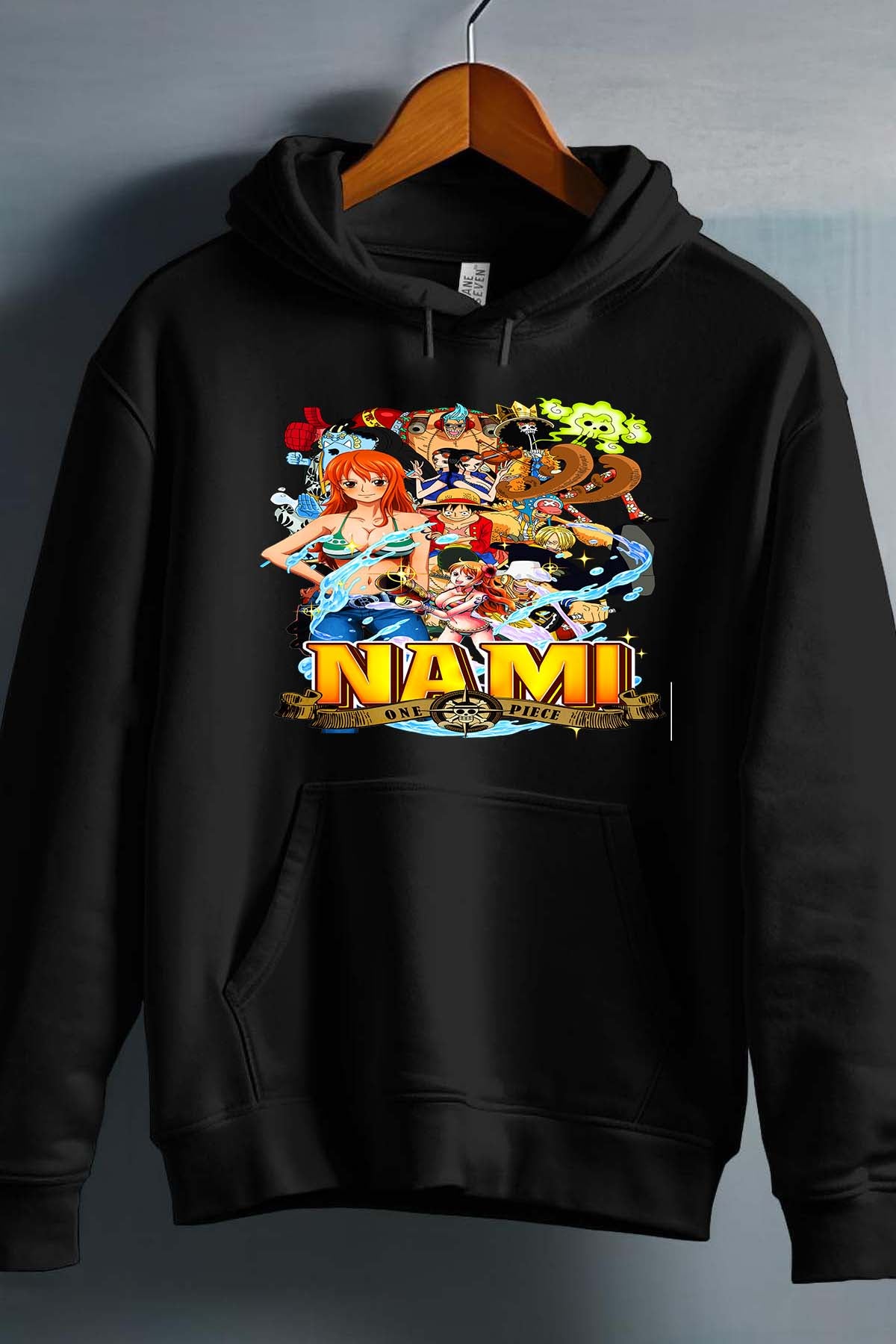 COULEUR:Noir|Sweat Capuche Fille | Nami Team 03 Noir