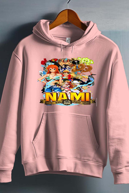 COULEUR:Rose|Sweat Capuche Fille | Nami Team 03 Rose