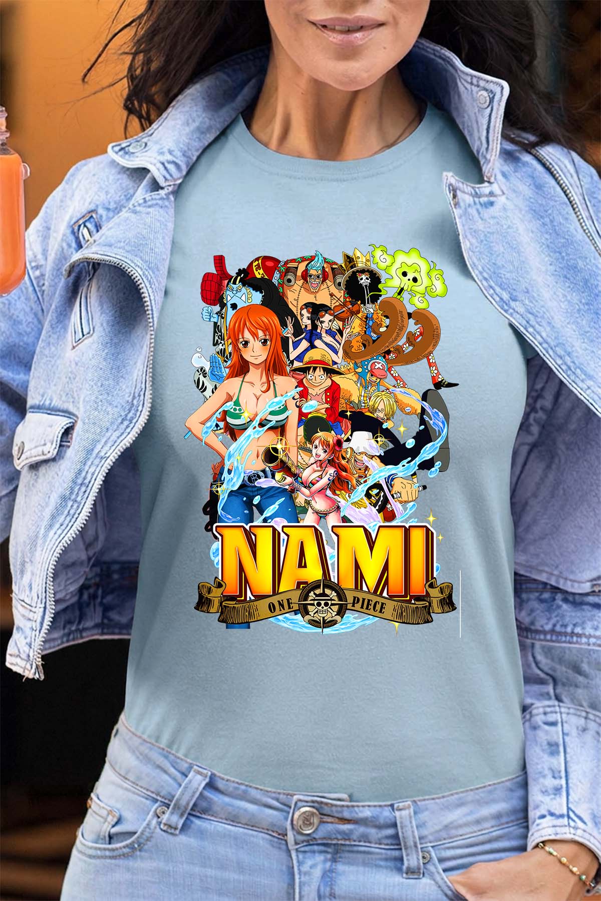 COULEUR:Bleu Ciel|T-shirt Femme | Nami Team 03 Bleu Ciel