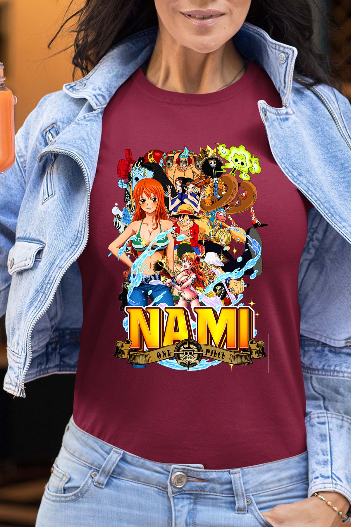 COULEUR:Bordeaux|T-shirt Femme | Nami Team 03 Bordeaux