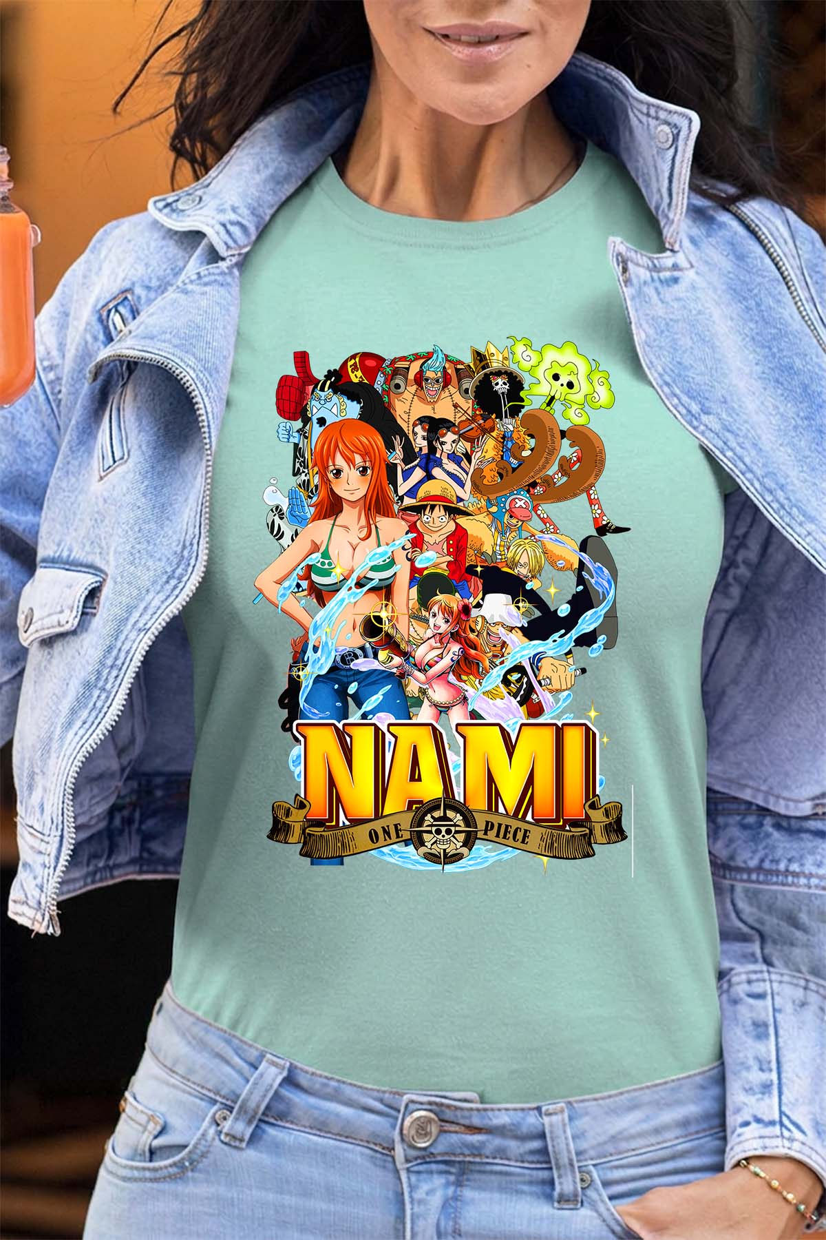 COULEUR:Vert d'eau|T-shirt Femme | Nami Team 03 Vert d'eau