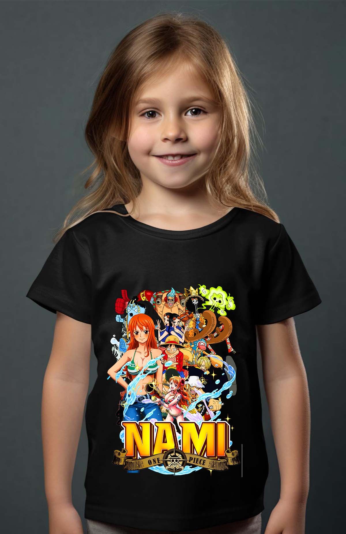 COULEUR:Noir|T-shirt Fille | Nami Team 03 Noir