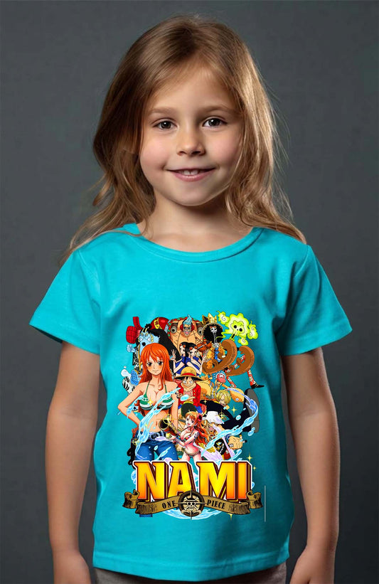 COULEUR:Turquoise|T-shirt Fille | Nami Team 03 Turquoise