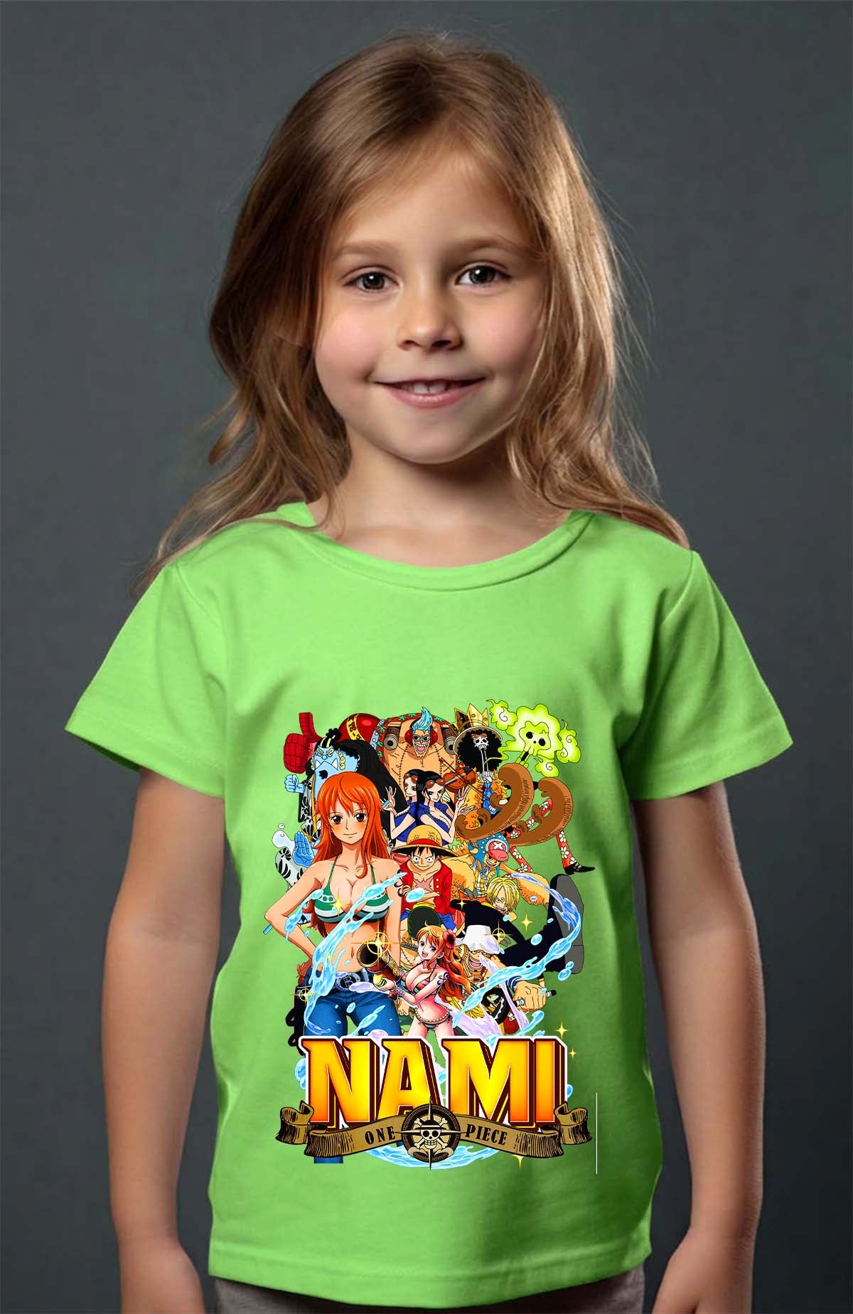 COULEUR:Vert Clair|T-shirt Fille | Nami Team 03 Vert Clair