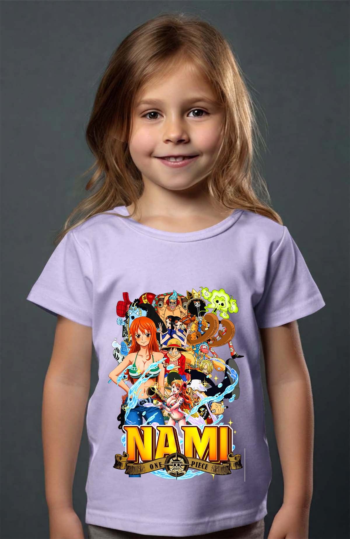 COULEUR:Violet|T-shirt Fille | Nami Team 03 Violet