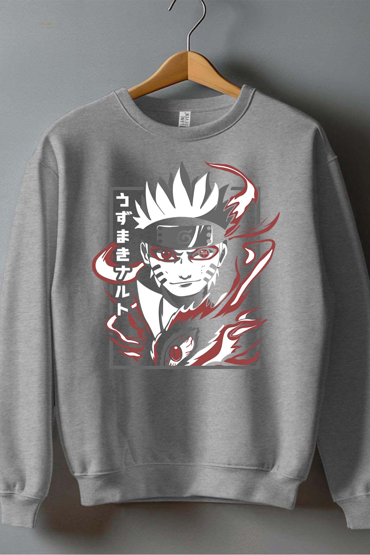 COULEUR:Gris|Sweat Col Rond Homme | Naruto Mod 01 Gris