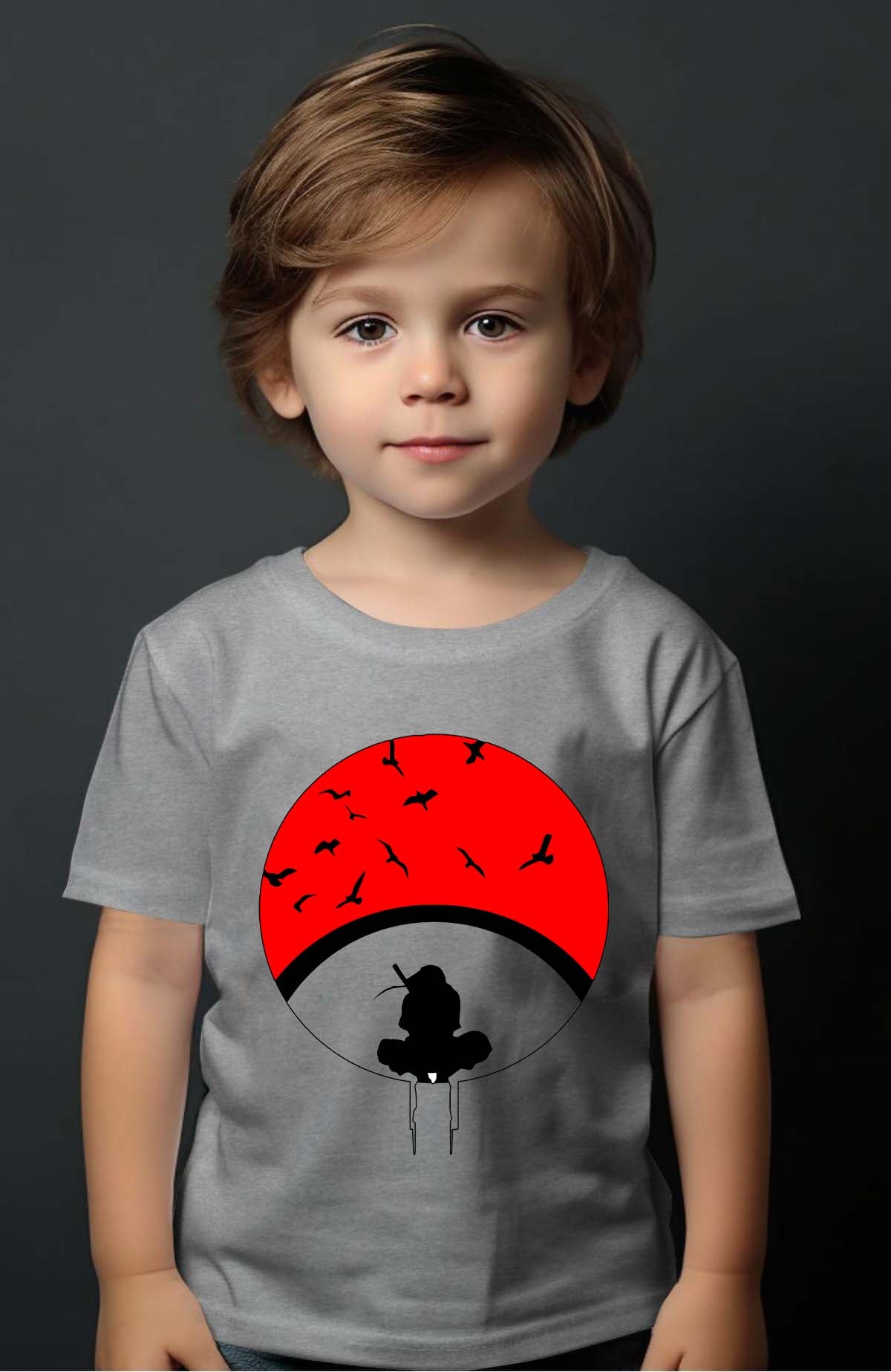 COULEUR:Gris|T-shirt Garçon | Naruto ombre Gris