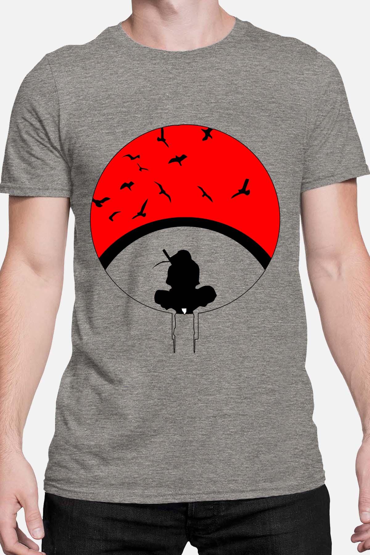 COULEUR:Gris|T-shirt Homme | Naruto ombre Gris