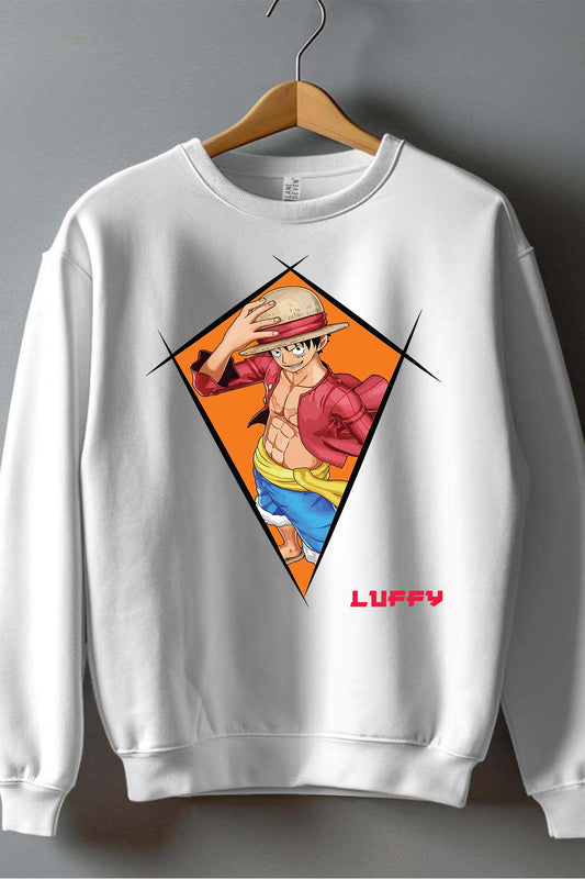 COULEUR:Blanc|Sweat Col Rond Homme | Neo Luffy Blanc
