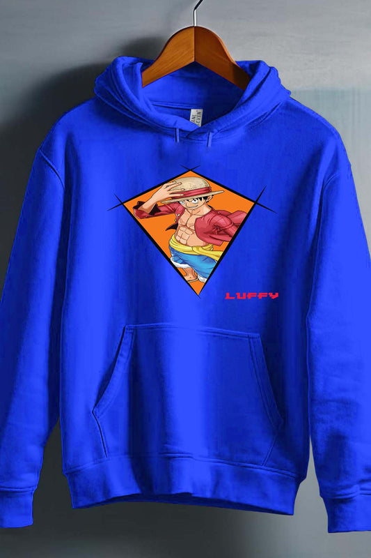 COULEUR:Bleu Roi|Sweat Capuche Homme | Neo Luffy Bleu Roi