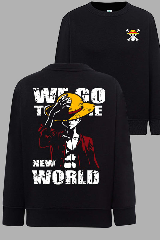 COULEUR:Noir|Sweat Col Rond Homme | New world Luffy Noir