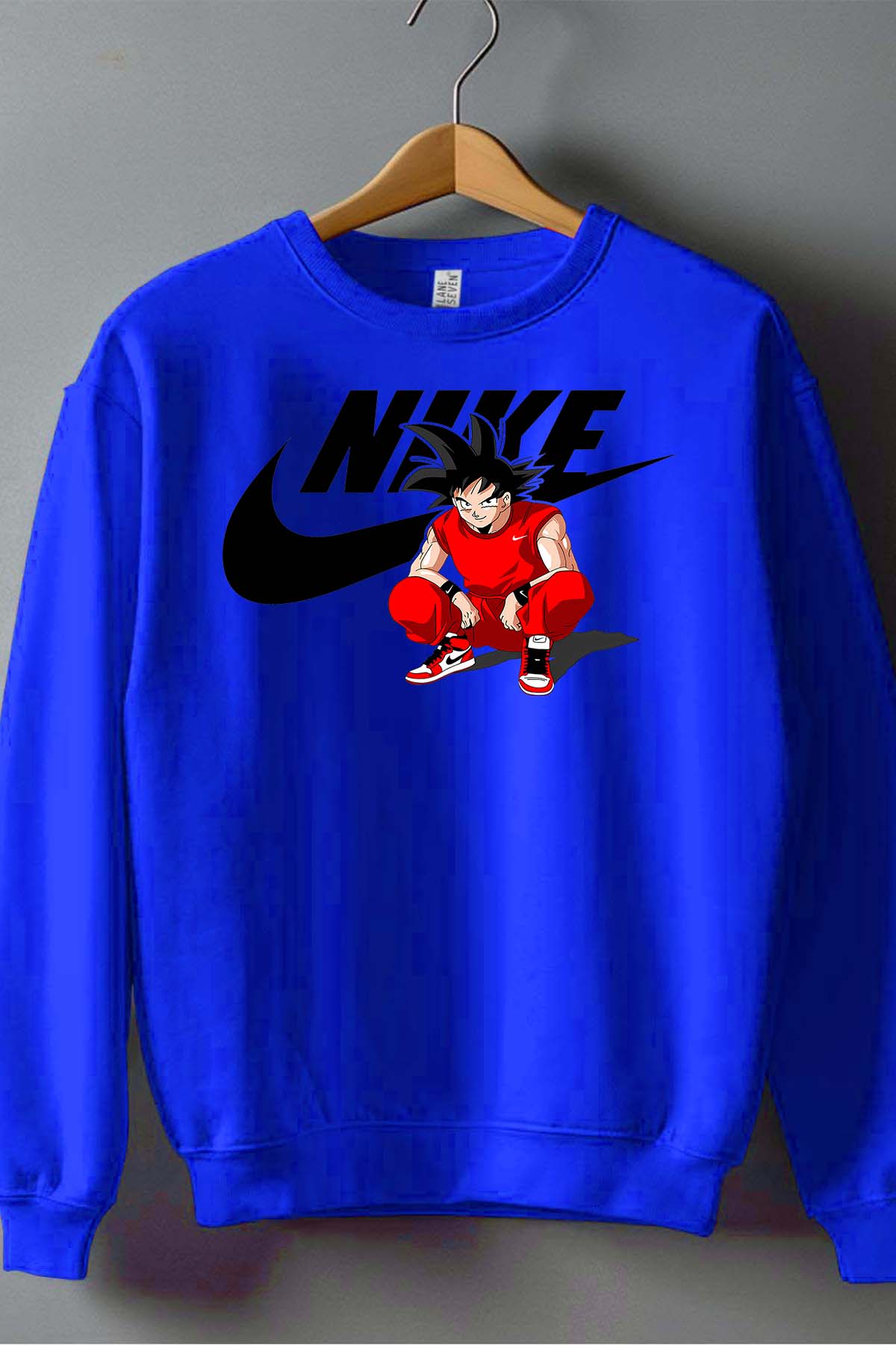 COULEUR:Bleu Roi|Sweat Col Rond Garçon | Nike Son Goku Bleu Roi
