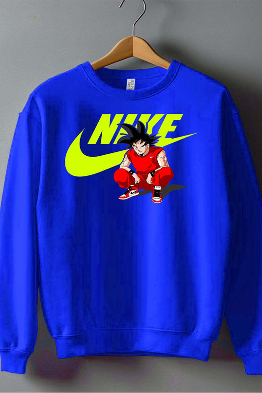 COULEUR:Bleu Roi|Sweat Col Rond Homme | Nike Son Goku JAUNE Bleu Roi