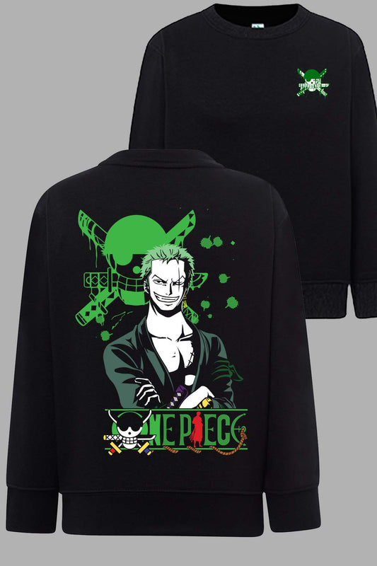 COULEUR:Noir|Sweat Col Rond Garçon | No Mercy Zoro Noir