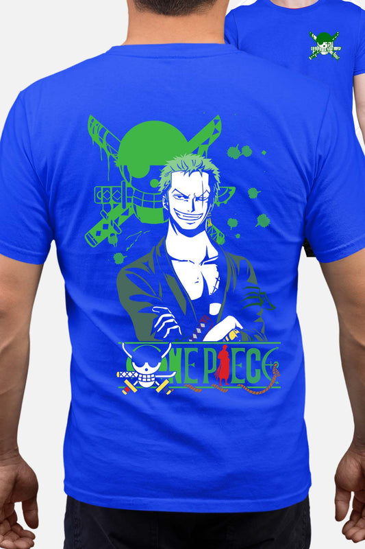 COULEUR:Bleu Roi|T-shirt Homme | No Mercy Zoro Bleu Roi