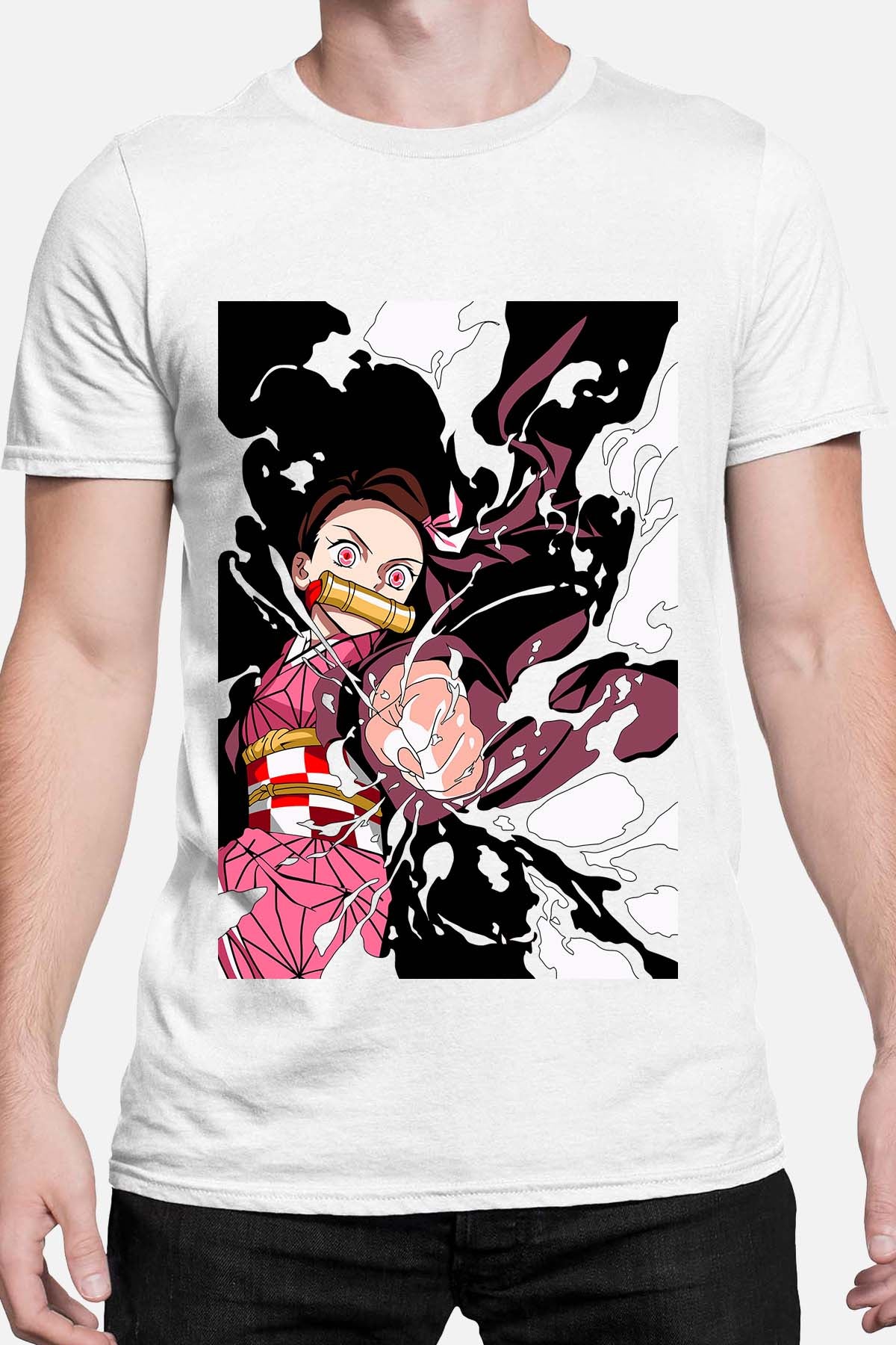 COULEUR:Blanc|T-shirt Homme | No Yaiba Nezuko Blanc
