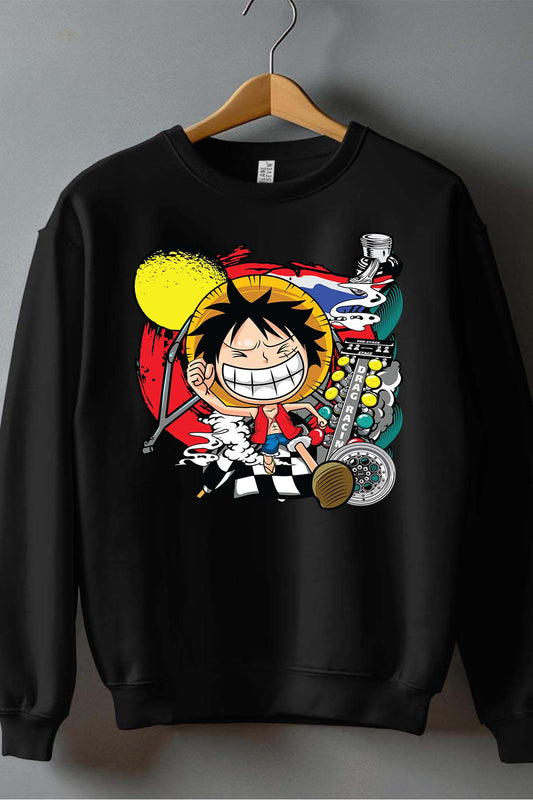 COULEUR:Noir|Sweat Col Rond Homme | ONEPIECE Drag Racing Noir