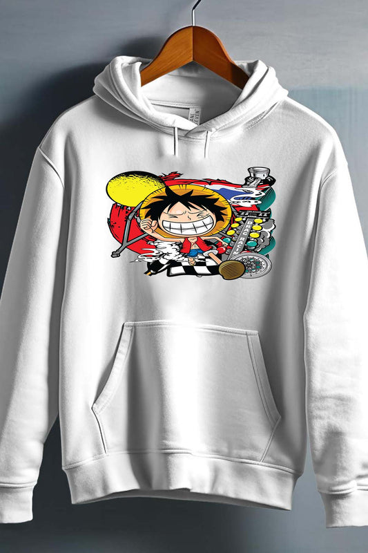 COULEUR:Blanc|Sweat Capuche Garçon | ONEPIECE Drag Racing Blanc